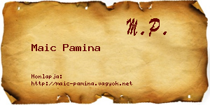 Maic Pamina névjegykártya